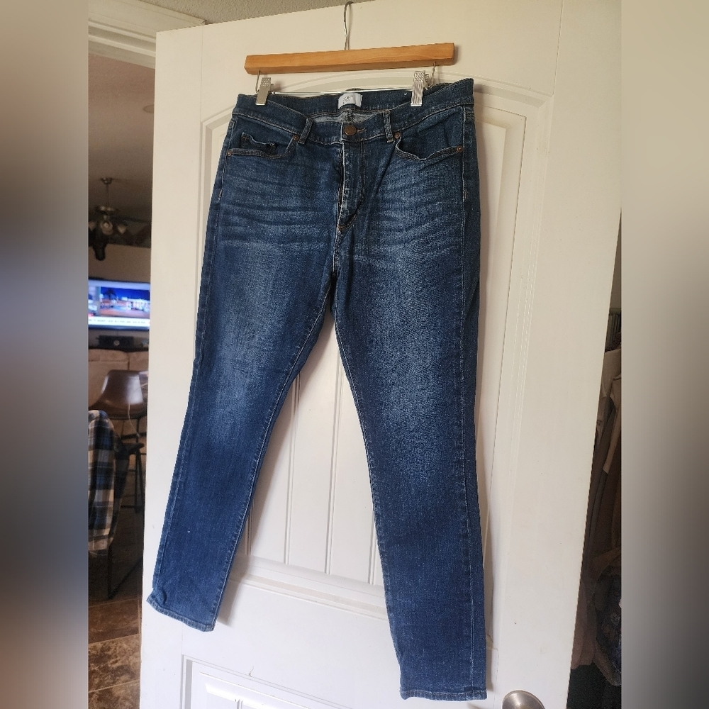 LOFT Skinny Jeans Size 12 Dark Wash Stretch Denim Mid Rise